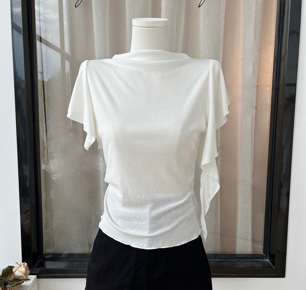 France style show young summer niche slim white tops