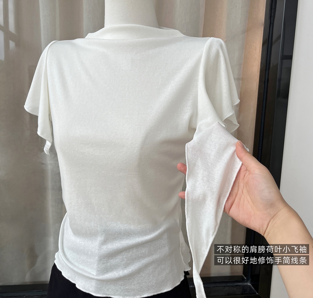 France style show young summer niche slim white tops
