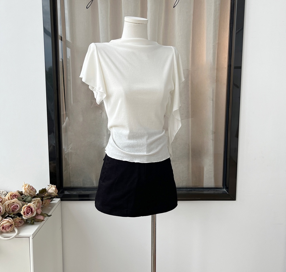France style show young summer niche slim white tops