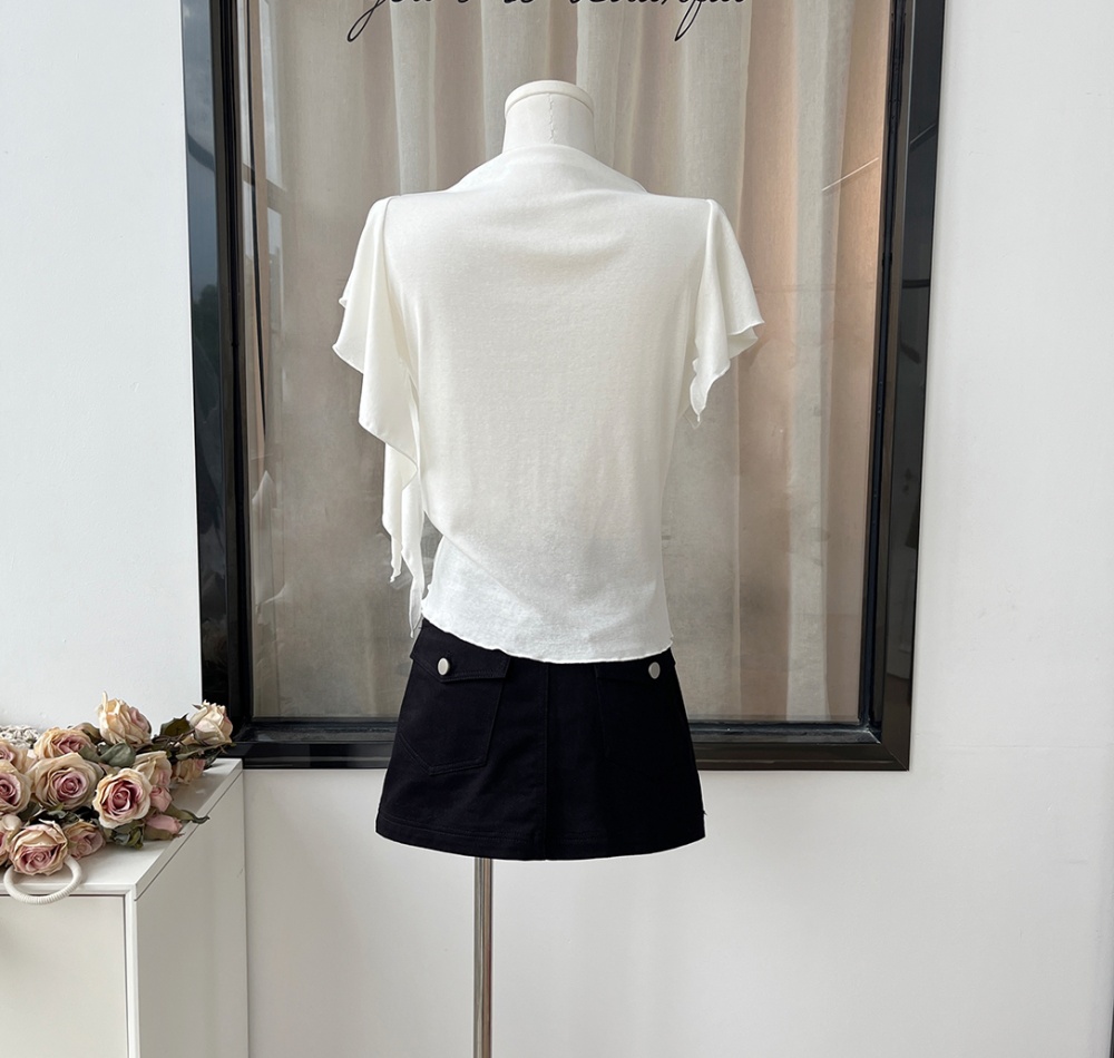 France style show young summer niche slim white tops