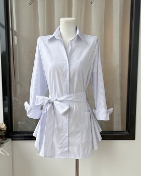 Autumn stripe long sleeve dress