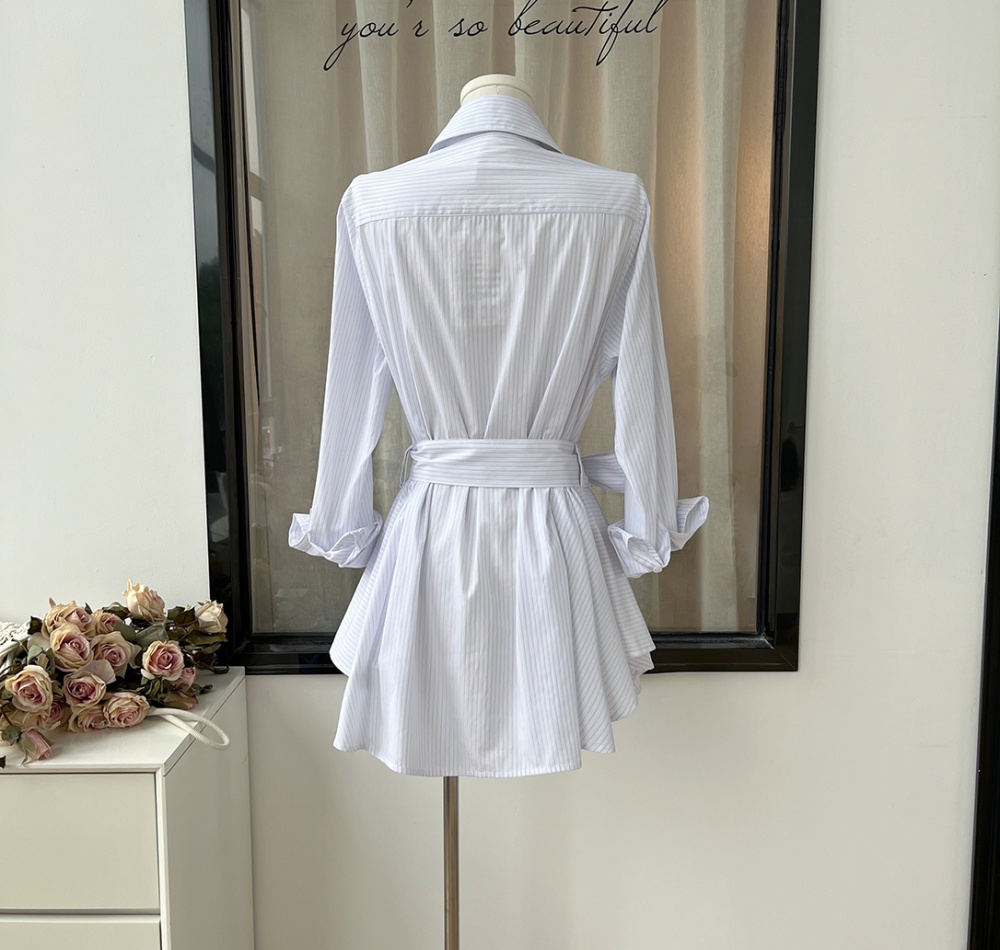 Autumn stripe long sleeve dress