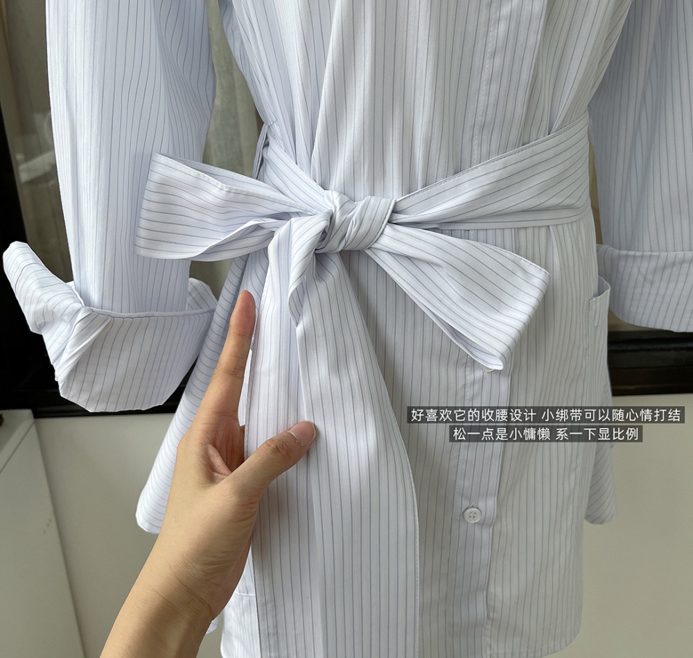 Autumn stripe long sleeve dress