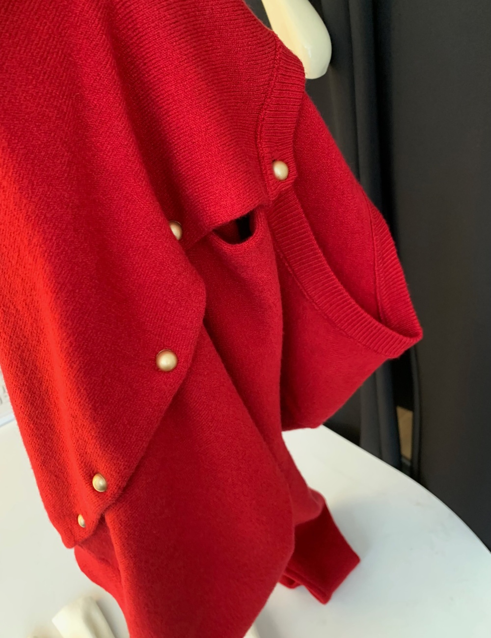 Wedding short cardigan red all-match coat