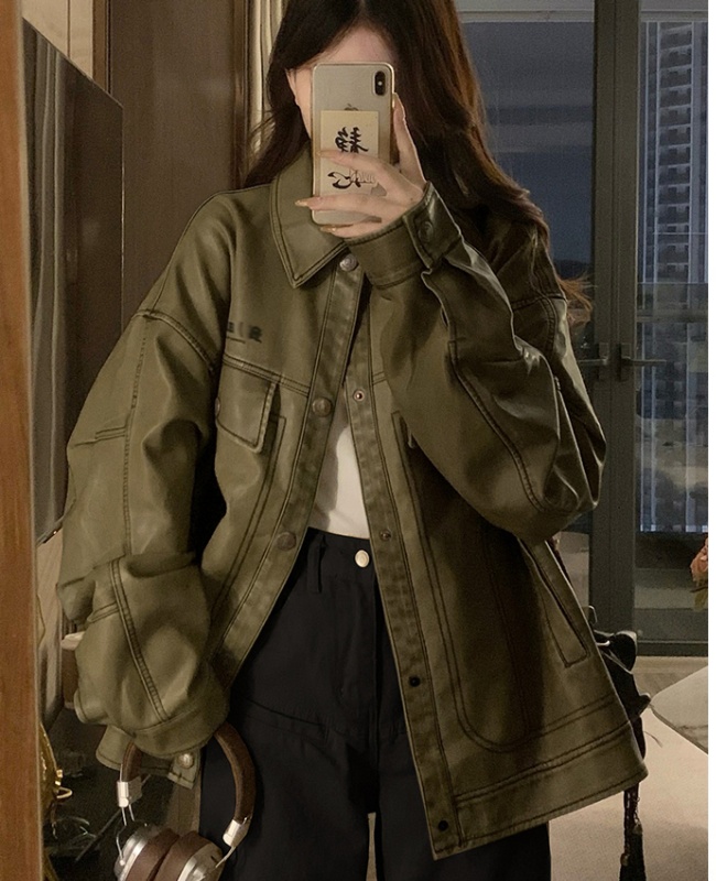 Locomotive retro coat couples work clothing for women
