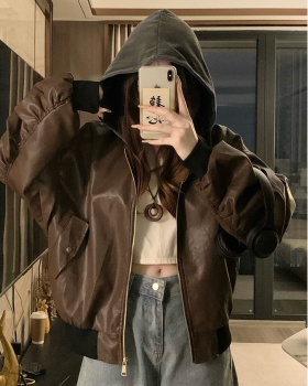 Removable autumn couples coat short hooded jacket