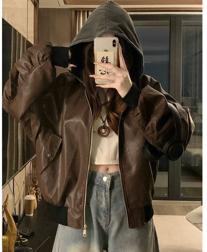Removable autumn couples coat short hooded jacket