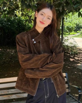 Retro cstand collar jacket modern American style coat