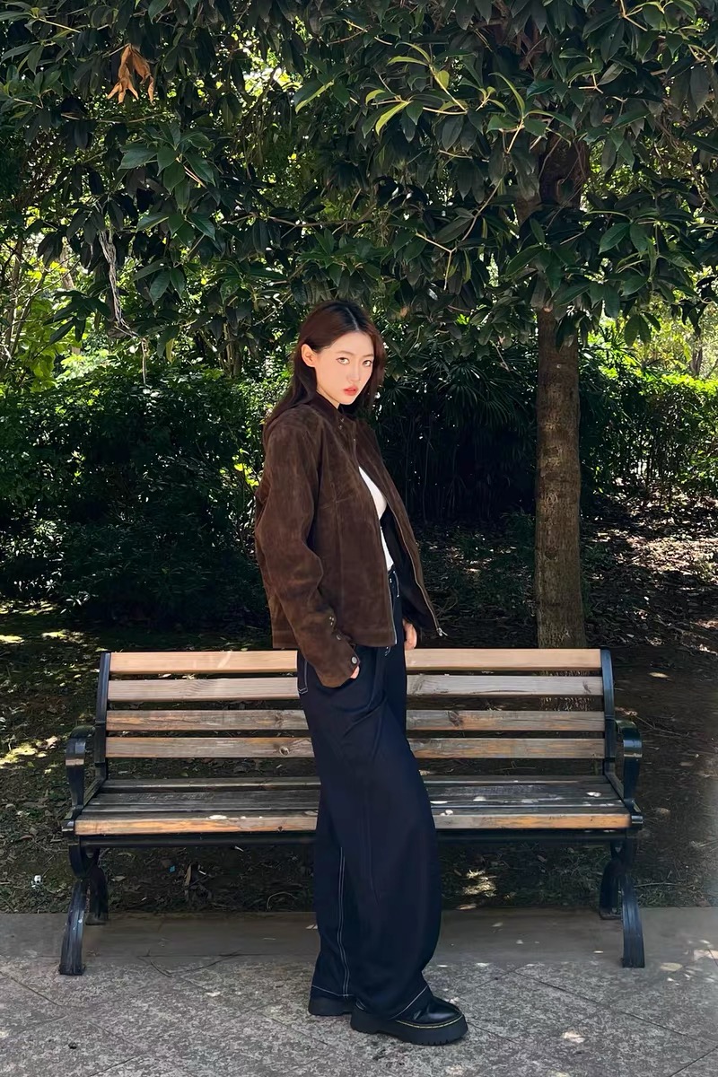 Retro cstand collar jacket modern American style coat
