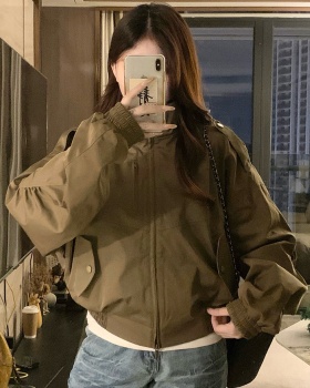 Short windproof tops retro coat for women
