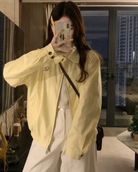 Buckle Casual coat lapel spring and autumn tops for women