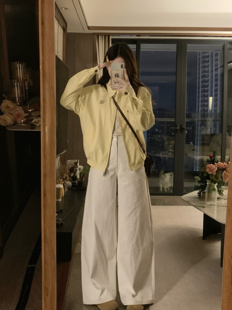 Buckle Casual coat lapel spring and autumn tops for women
