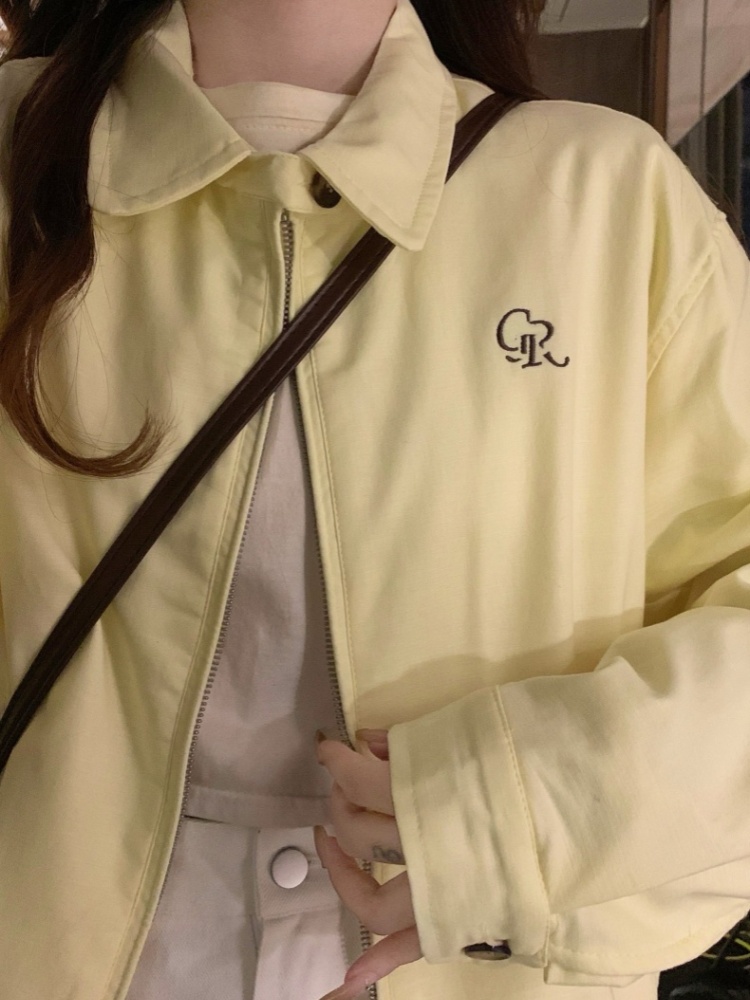 Buckle Casual coat lapel spring and autumn tops for women