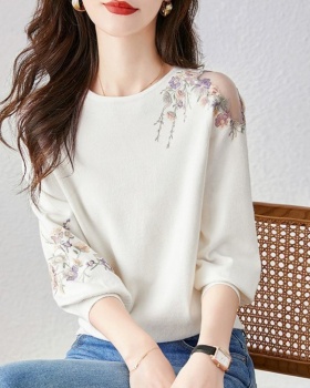 Flowers refreshing tops hollow sweater for women