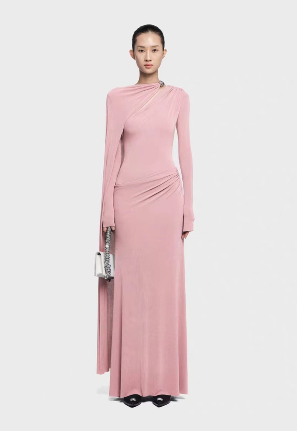 Autumn and winter temperament long dress asymmetry niche dress