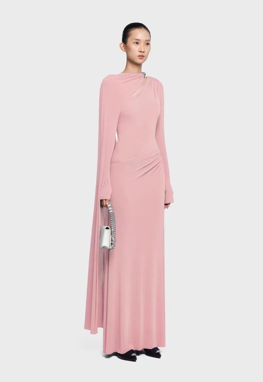 Autumn and winter temperament long dress asymmetry niche dress