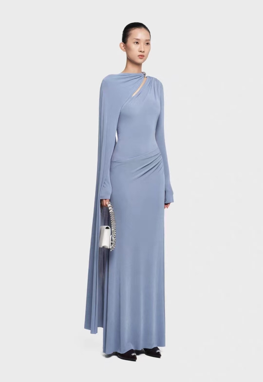 Autumn and winter temperament long dress asymmetry niche dress