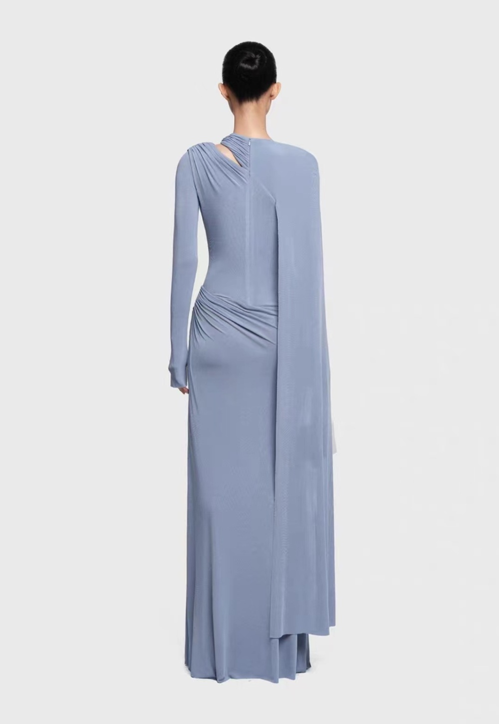 Autumn and winter temperament long dress asymmetry niche dress