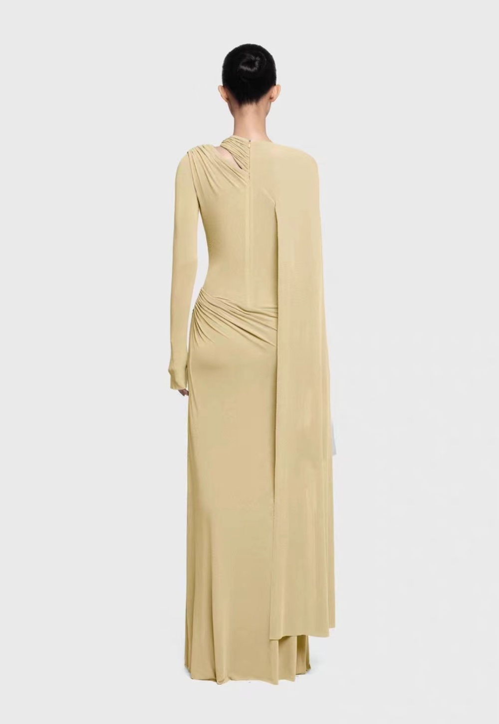Autumn and winter temperament long dress asymmetry niche dress