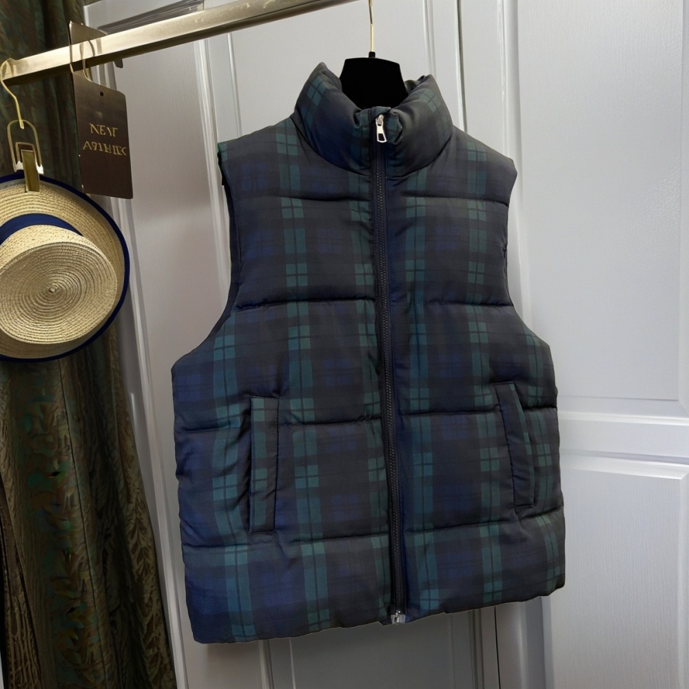 Down cotton coat plaid waistcoat for women