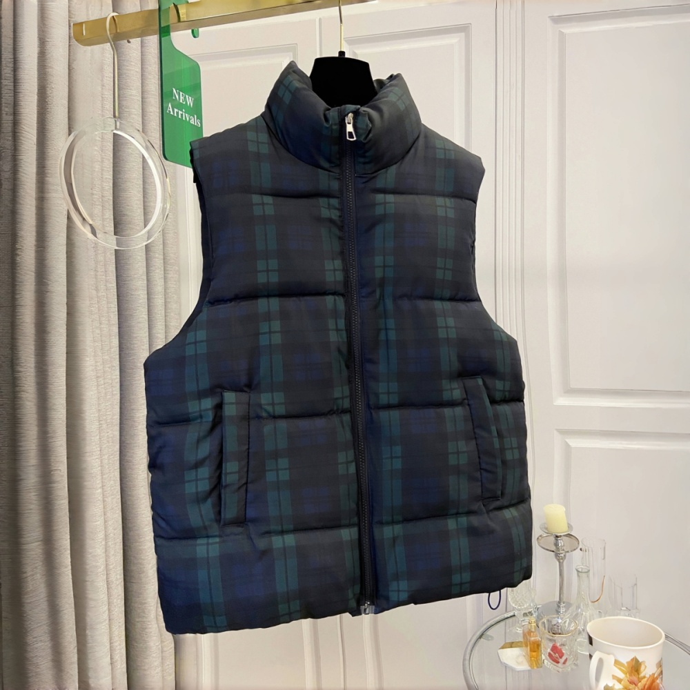 Down cotton coat plaid waistcoat for women