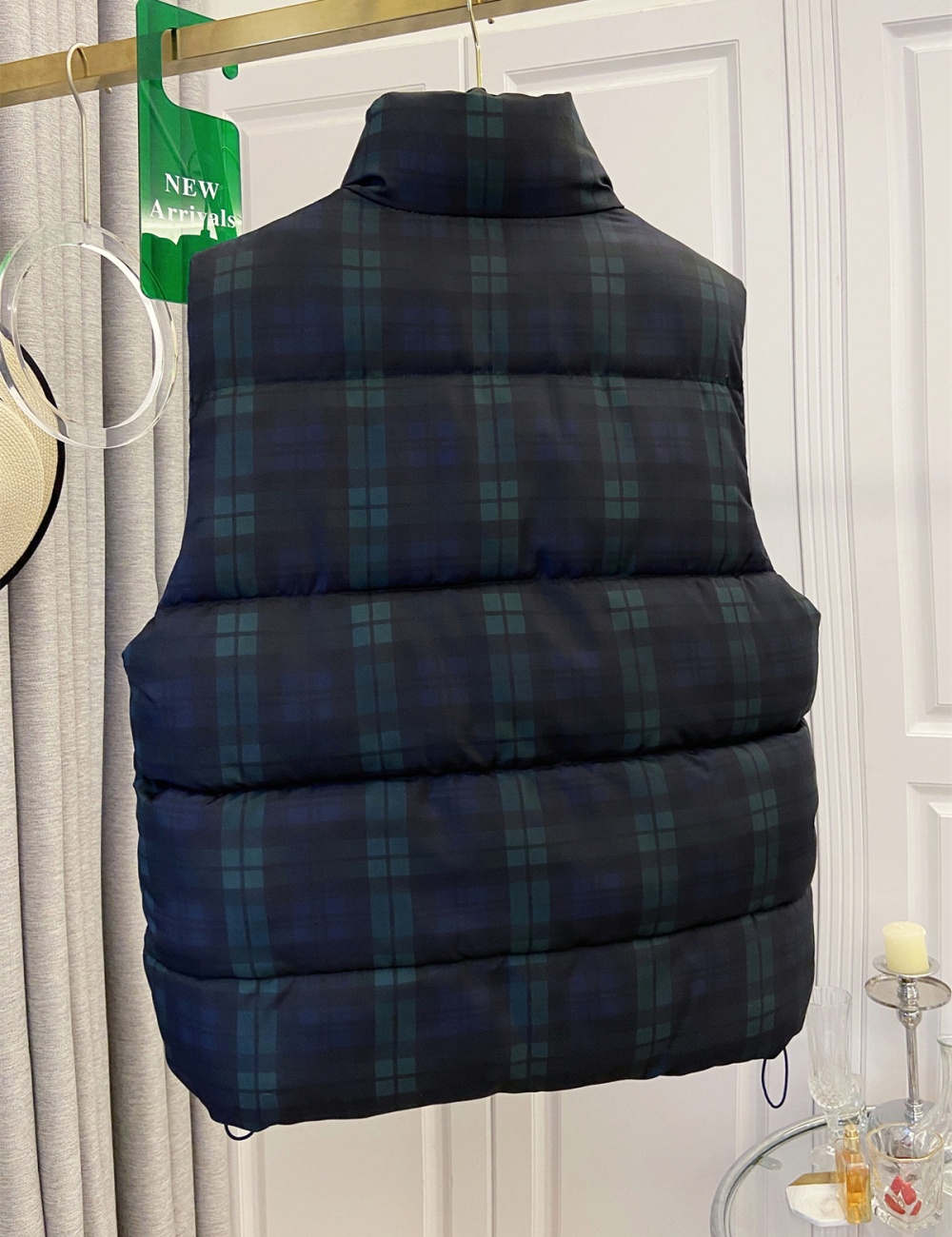 Down cotton coat plaid waistcoat for women