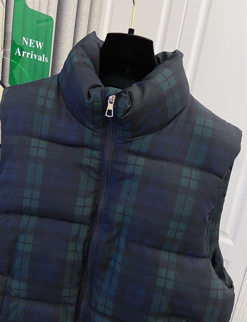 Down cotton coat plaid waistcoat for women