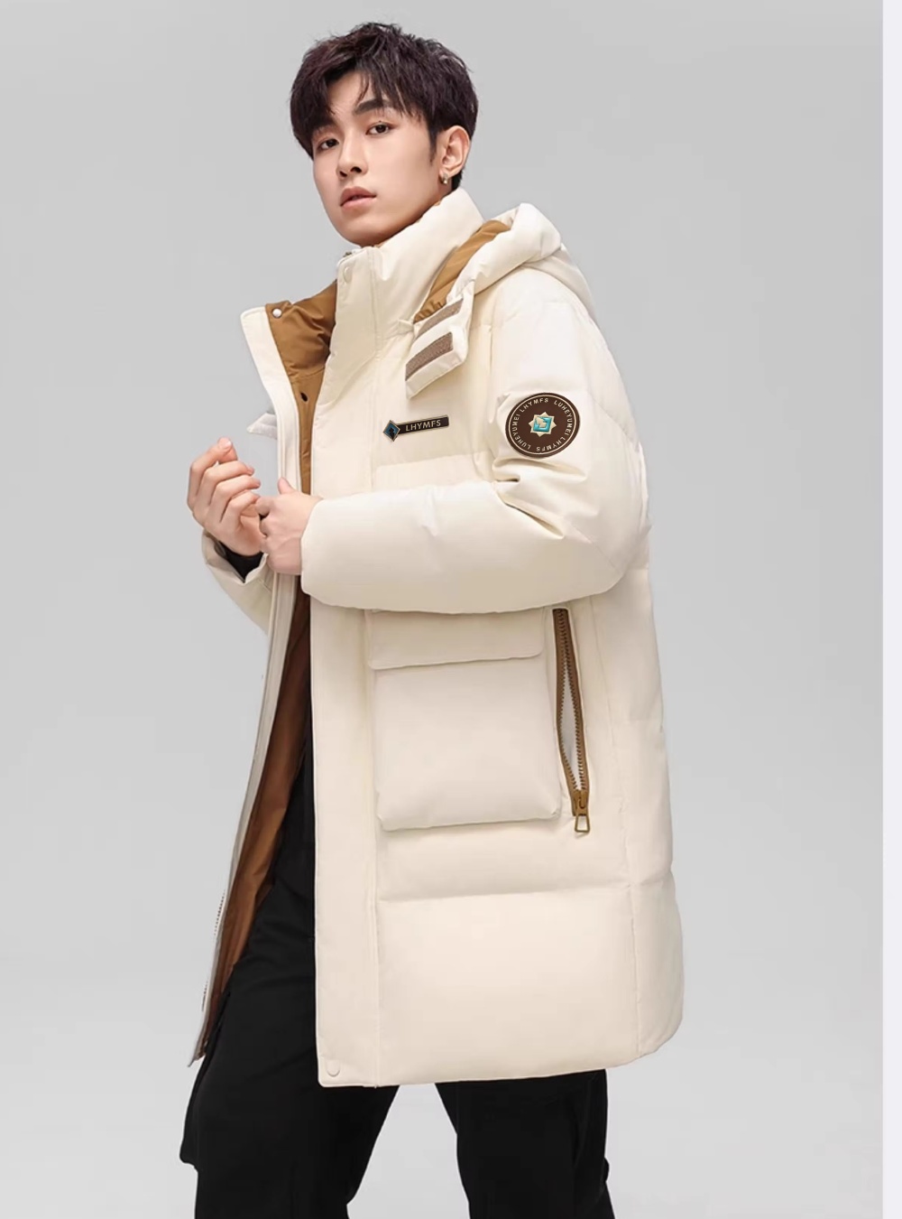 Couples down thick coat thermal winter loose cotton coat
