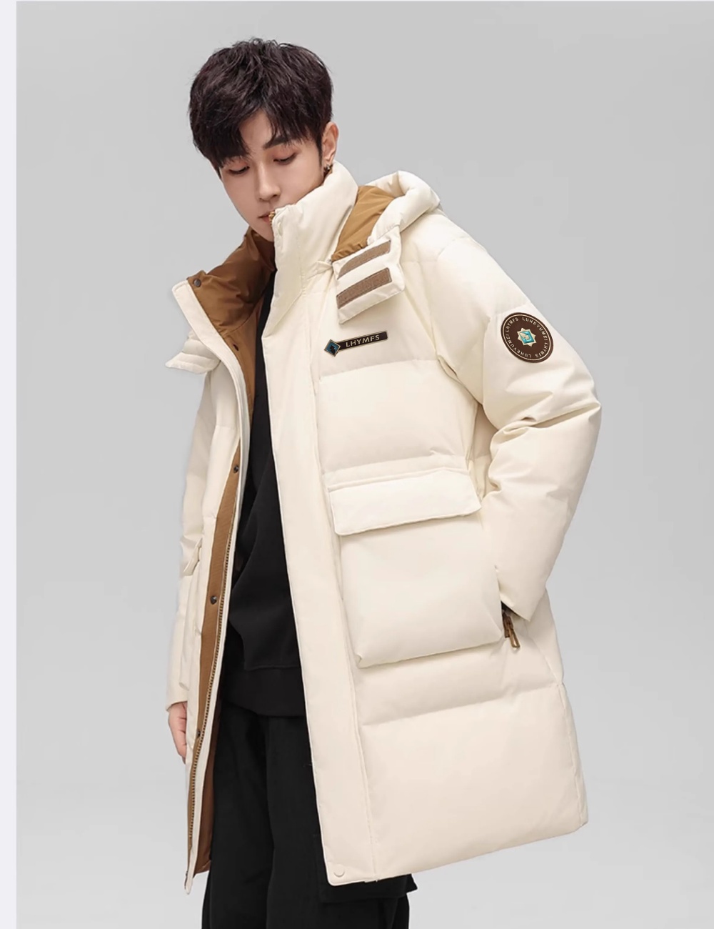 Couples down thick coat thermal winter loose cotton coat