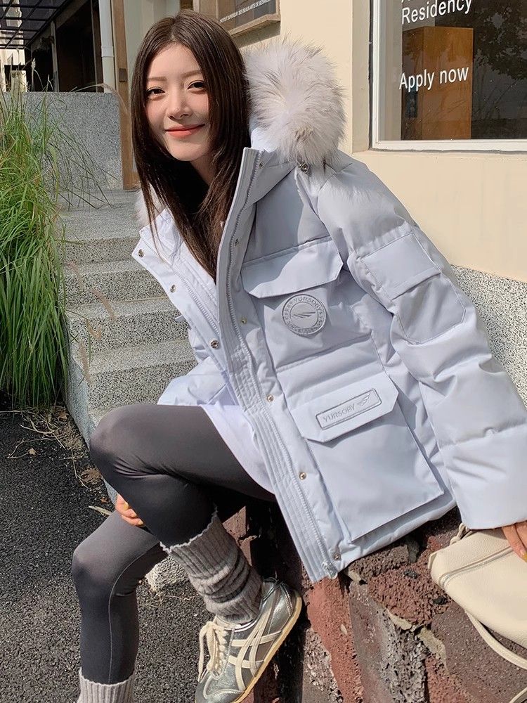 Down short cotton coat student coat for women