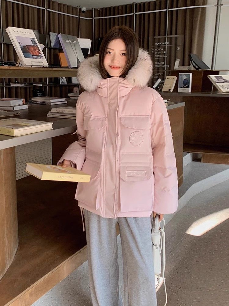 Down short cotton coat student coat for women