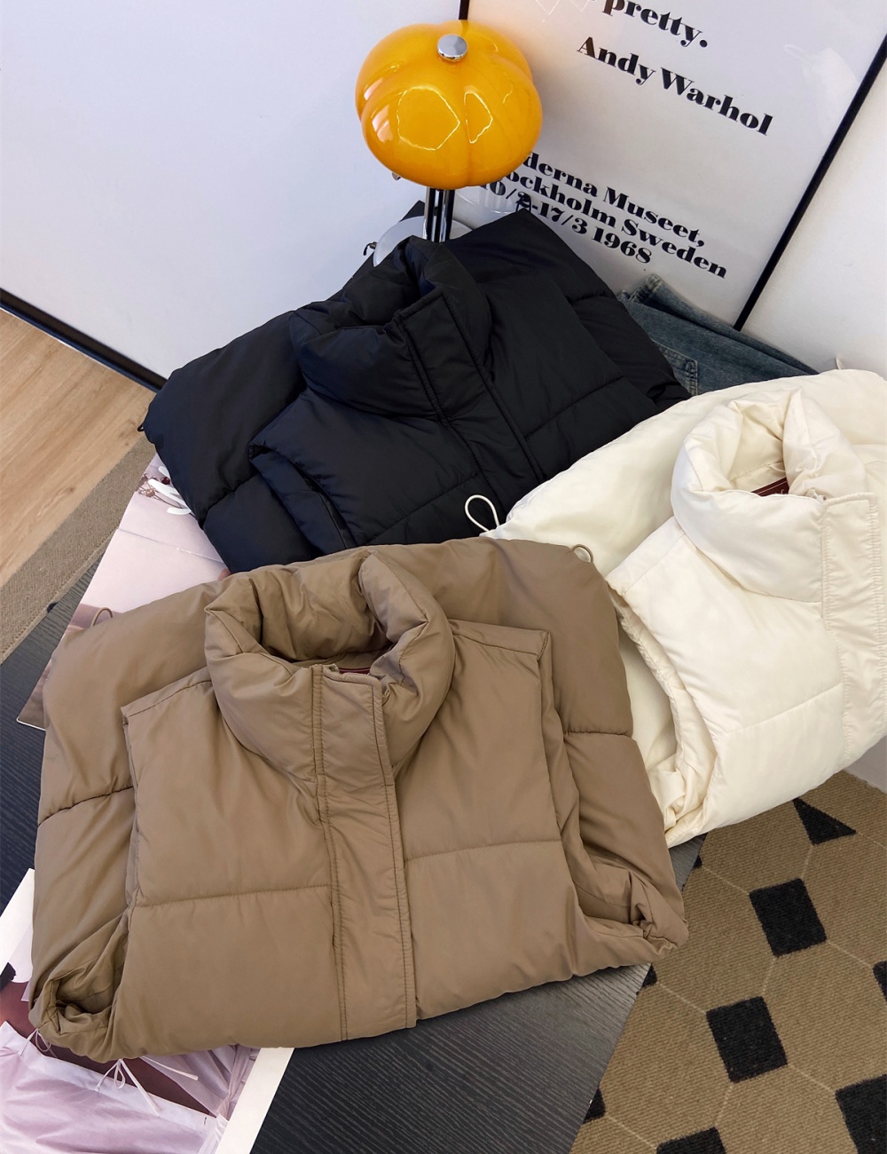 Cstand collar short cotton coat large yard vest for women