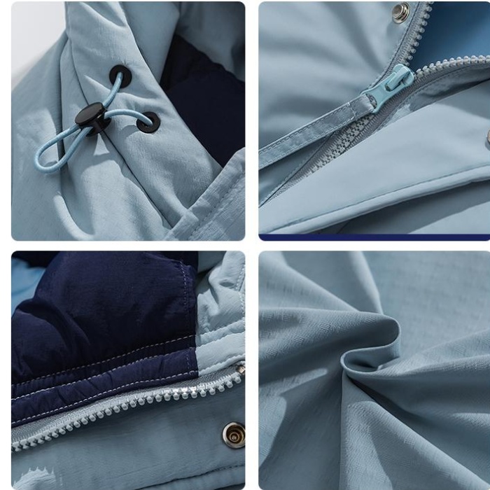 Wears outside windproof cotton coat hooded thick coat