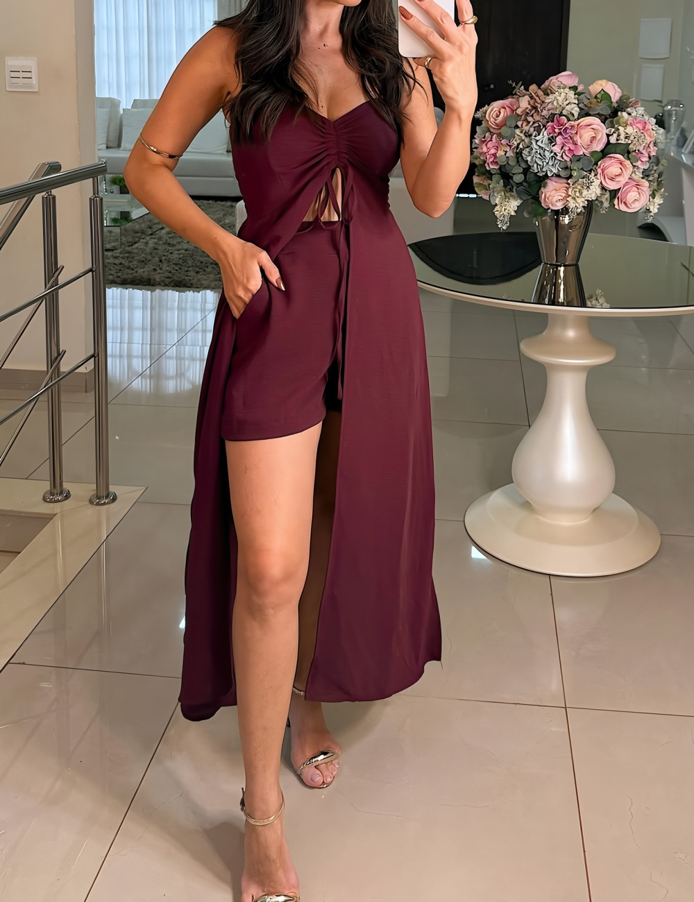 Sling dress pure shorts 2pcs set for women