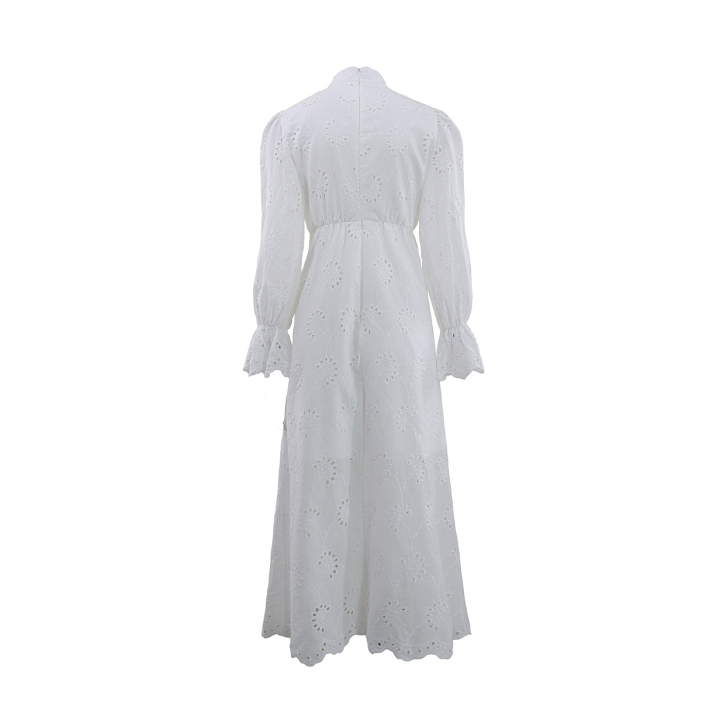 Elegant European style hollow pure dress for women