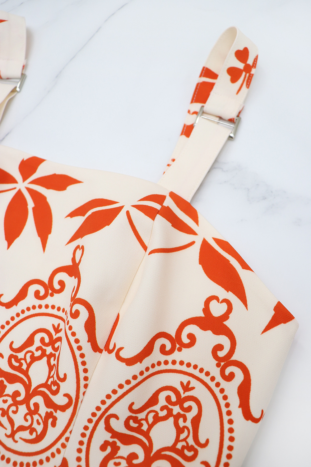 Casual European style vacation retro printing dress for women