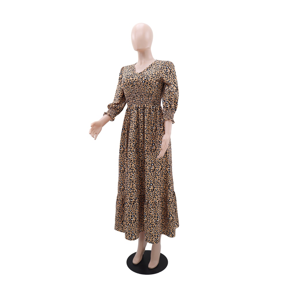 Casual long sleeve vacation European style dress