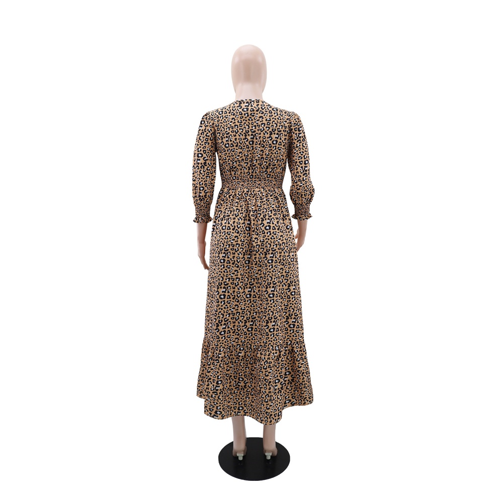 Casual long sleeve vacation European style dress