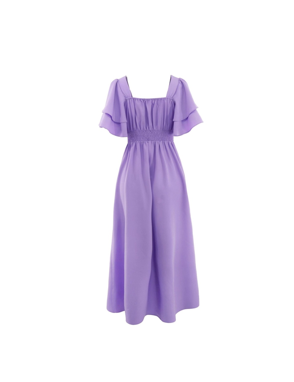 European style lotus sleeve A-line dress for women