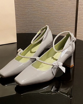 Square head high-heeled shoes shoes