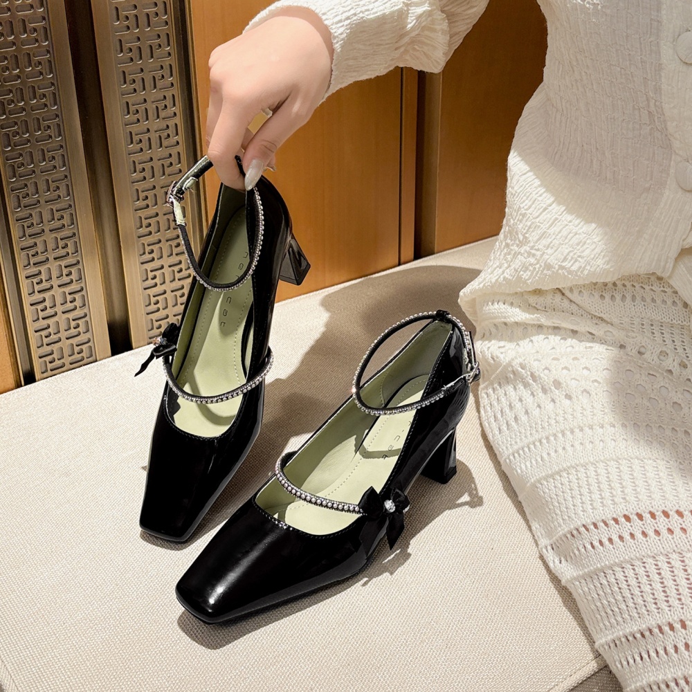 Square head high-heeled shoes shoes