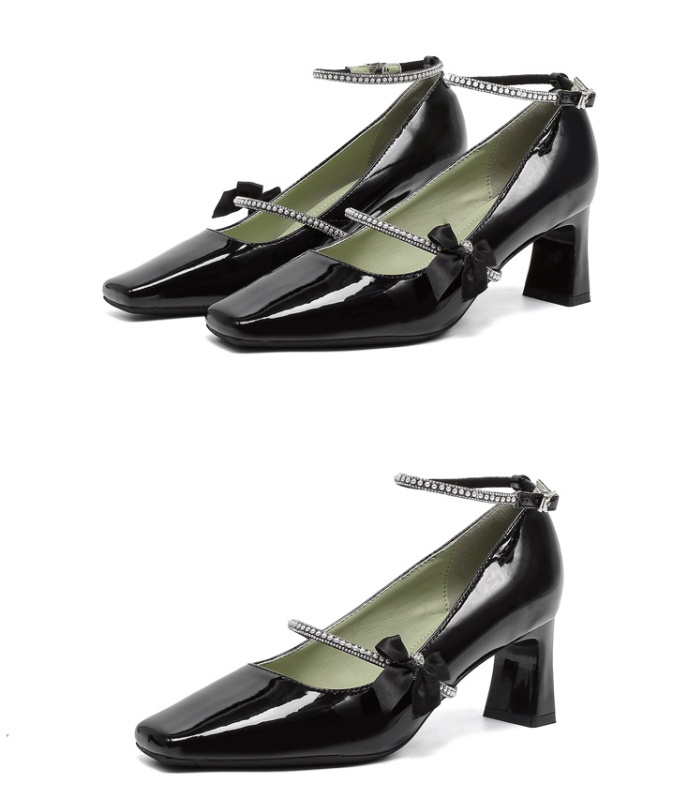 Square head high-heeled shoes shoes
