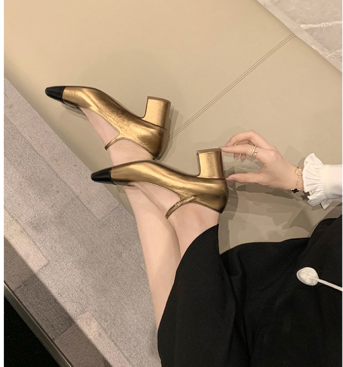 Middle-heel high-heeled shoes thick shoes for women