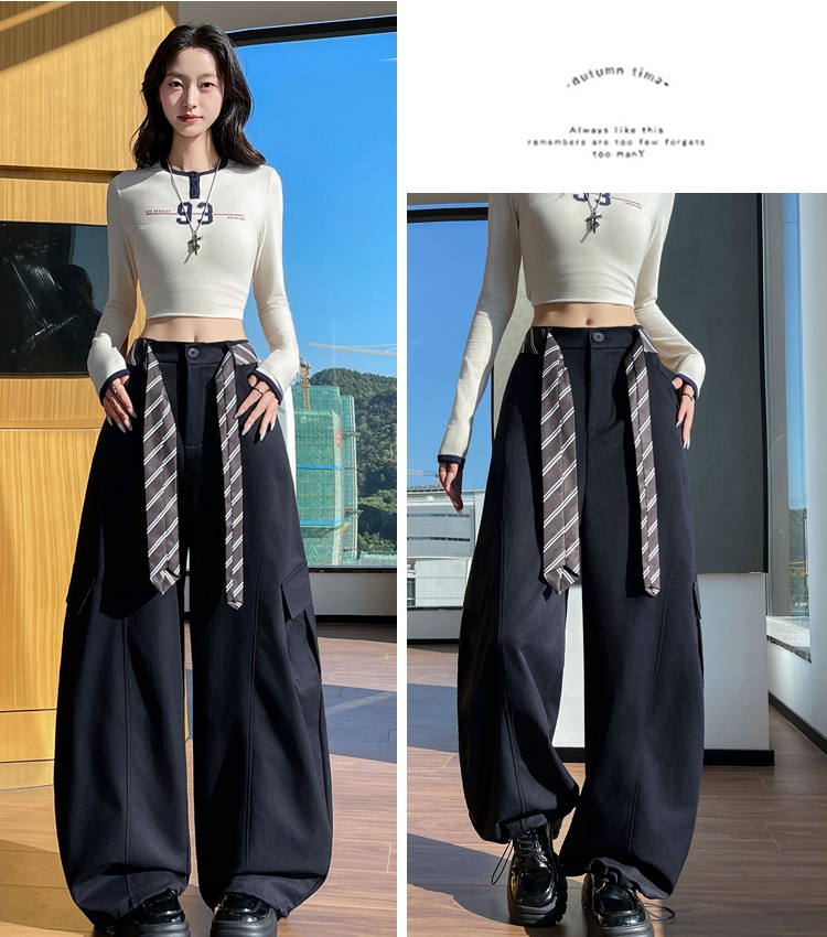Wide leg drape sweatpants autumn work pants for women