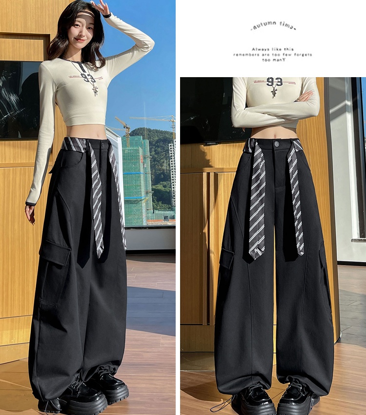 Wide leg drape sweatpants autumn work pants for women