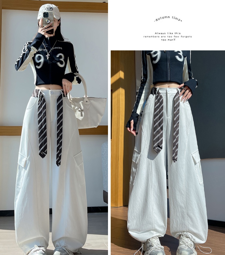 Wide leg drape sweatpants autumn work pants for women