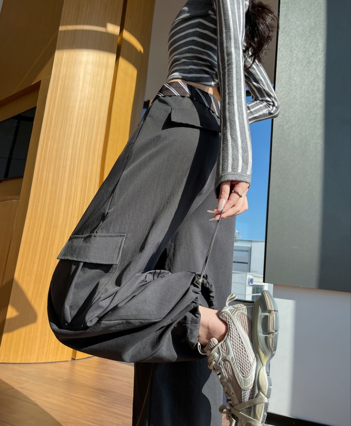 Wide leg drape sweatpants autumn work pants for women