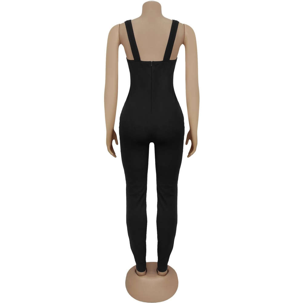 Sexy slim fashion shoulder strap jumpsuit