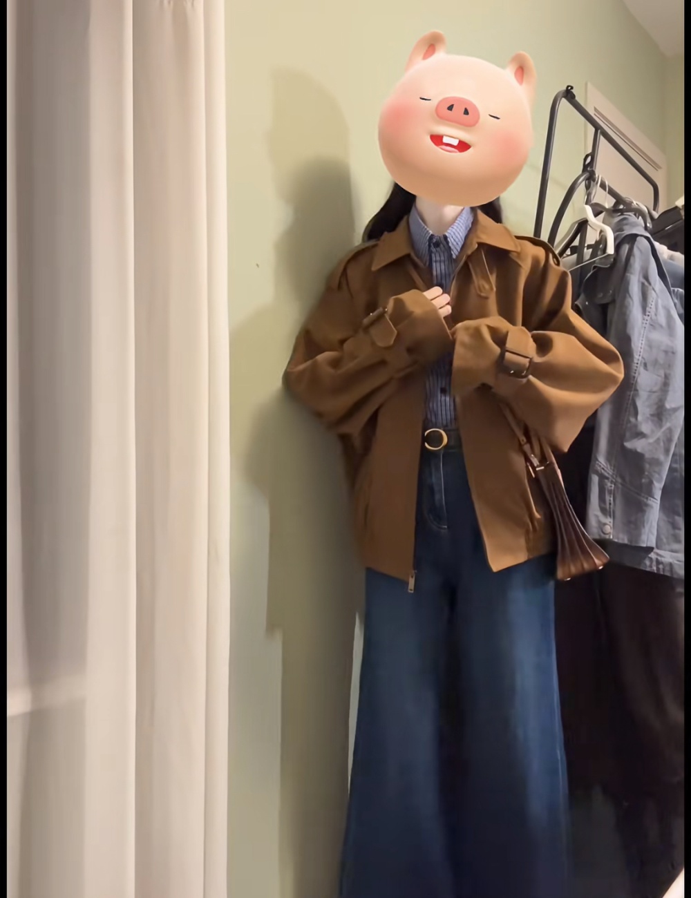 Loose lapel coat retro American style tops for women