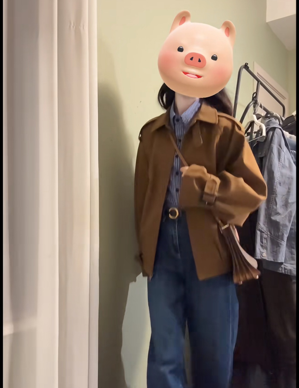 Loose lapel coat retro American style tops for women